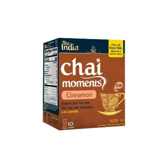 Tea India Chai Moments Cinnamon Chai Tea Instant Latte Mix with 10 Sachets Pack of 6 image {4}