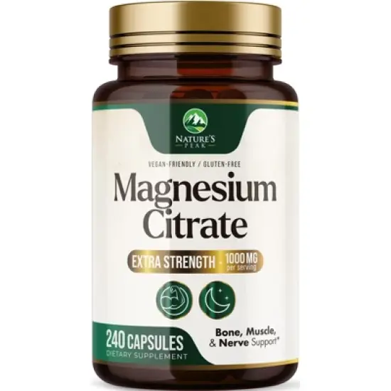 Magnesium Citrate 1000mg Capsules - Extra Strength Magnesium Supplement - 60 Count;120 Count;180 Count;240 Count image {11}