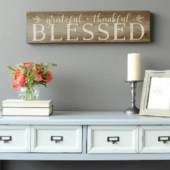 Grateful Thankful Blessed Wall Art - Stratton Home Decor image {1}
