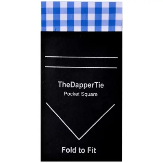 TheDapperTie - Men's Cotton Gingham Checks Flat Pre Folded Pocket Square on Card image {6}