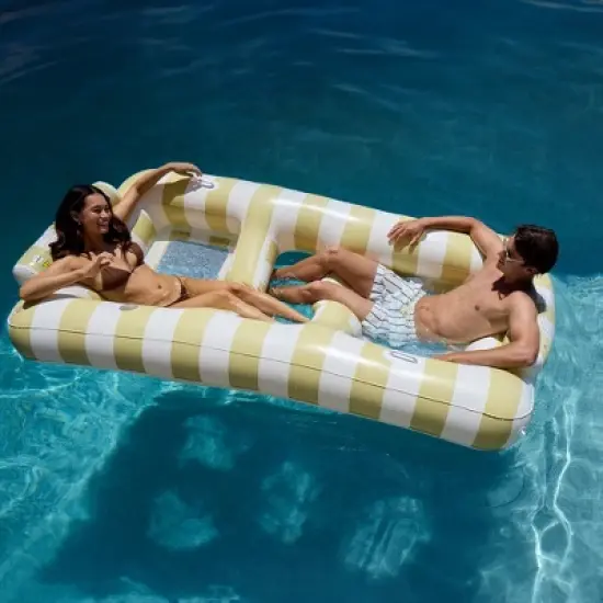 Sunnylife: Luxe Twin Hammock Float - Casa Sand Stripe - 2-Person Pool Lounger image {2}