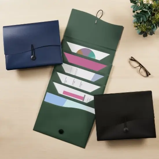 Avery Slide & View Expanding File Folder, 6 Pockets, Letter Size, 1 Navy Folder (73545) image {6}