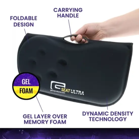 GSeat ULTRA - Travel Gel Foam Cushion, Relieves Discomfort and Promotes Healthy Posture for Car, Commute, Airplane and Travel Comfort - Green image {4}