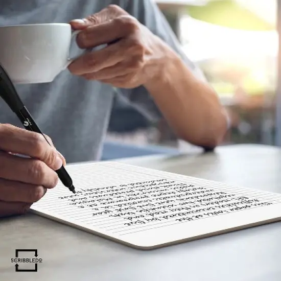 SCRIBBLEDO College Ruled Lined 2-Pack 9"x12" Dry Erase Board &ndash; Double-Sided Reusable Whiteboard for Writing Practice image {5}