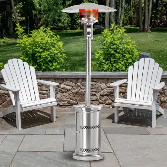 Heatmaxx 48000 BTU Floor Standing Gas Patio Portable Heater Stainless Steel Finish image {3}