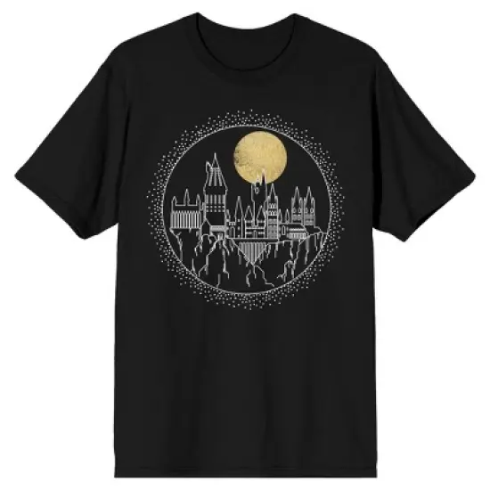 Harry Potter Hogwarts Castle Moonlight Men's Short Sleeve Shirt & Sleep Shorts Set image {1}