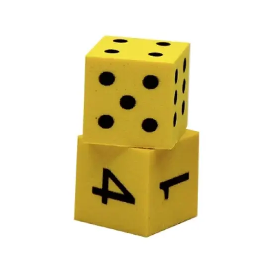 Koplow Games Foam Spot & Number Dice, Yellow, 16mm, Tub of 200 image {1}