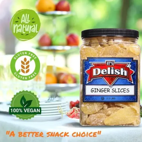 Crystallized Ginger Slices by It's Delish, 2.2 Lb Jumbo Reusable Container image {4}