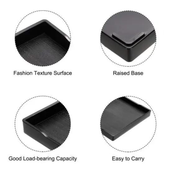 Unique Bargains Plastic Reusable Rectangle Serving Tray 2 Pcs image {2}