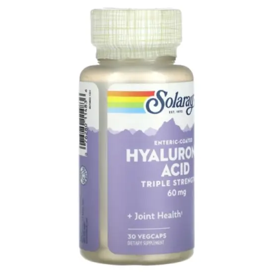 Solaray Enteric-Coated Hyaluronic Acid, Triple Strength, 60 mg, 30 VegCaps image {3}