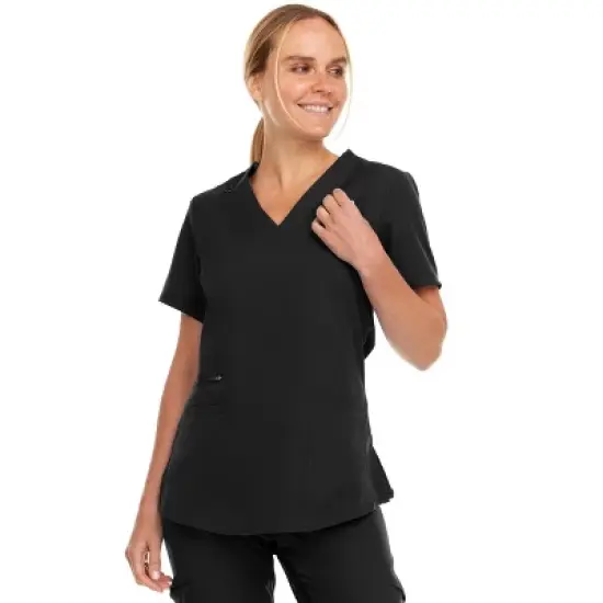 MediChic Women's Ruth 3-Pocket Multi Stitch V-Neck Scrub Top image {6}