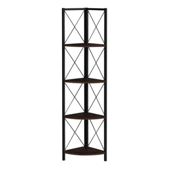 59.25" 4 Tier Mix Material X Design Etagere Bookcase - EveryRoom image {13}