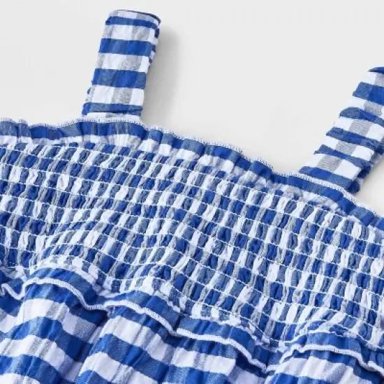 Baby Girls' Gingham Romper - Cat & Jack&trade; Blue image {2}