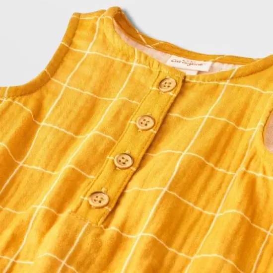 Baby Sun Gauze Tank Henley Romper - Cat & Jack&trade; Yellow image {2}