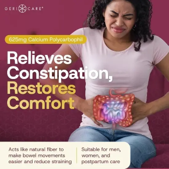 Geri Care Fiber Laxative Calcium Polycarbophil, 90 Count image {2}