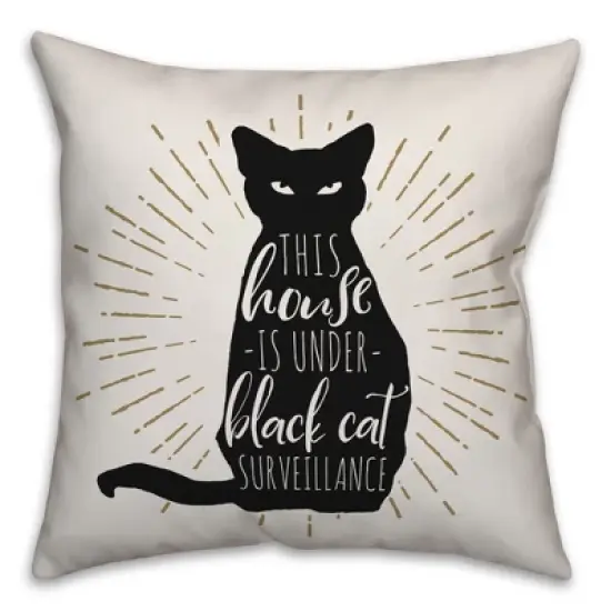 Creative Products Black Cat House 16x16 Indoor / Outdoor Pillow image {2}