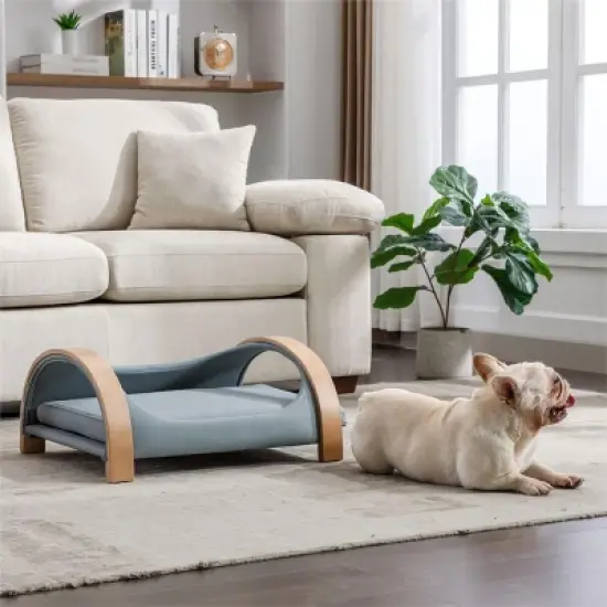 Lily Medium Size Scratch Resistant PU Cushion Cat Scratch Beds With Solid Wood Frame-Maison Boucle image {2}