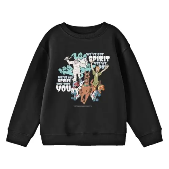Scooby Doo We've Got Spirit Crew Neck Long Sleeve Black Youth Sweatshirt image {2}