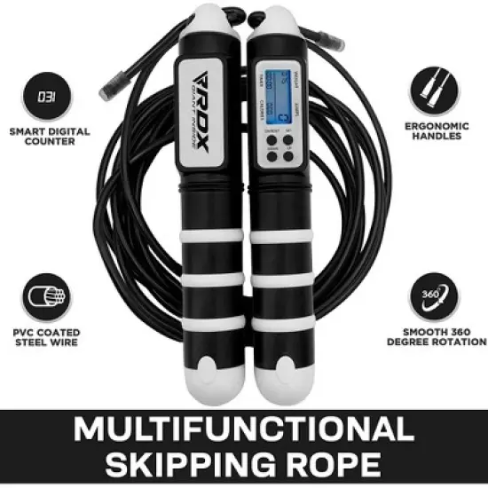 RDX Sports Skipping Rope Digital with Smart Calorie Counter, 10.3FT Adjustable Tangle Free PVC Coated Steel Speed Jump Cable, ABS Grip Handles image {4}