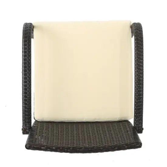 Christopher Knight Home Betsys Outdoor Acacia Wood and Wicker 6 Piece Dining Set with Bench, Teak/Multibrown image {5}