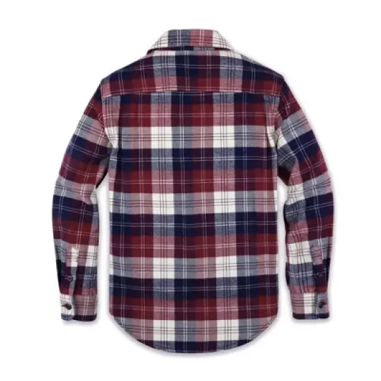 Hope & Henry Boys' Organic Cotton Long Sleeve Brushed Cotton Flannel Button Down Shirt, Infant image {6}
