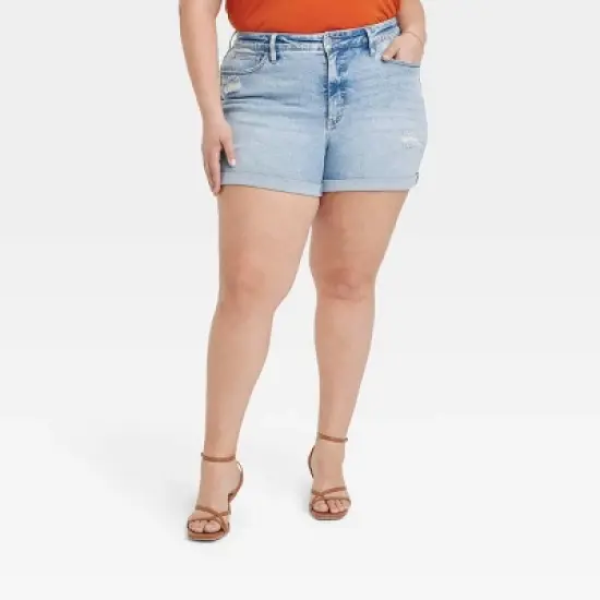 Women's High-Rise Denim Shorts - Ava & Viv&trade; image {4}