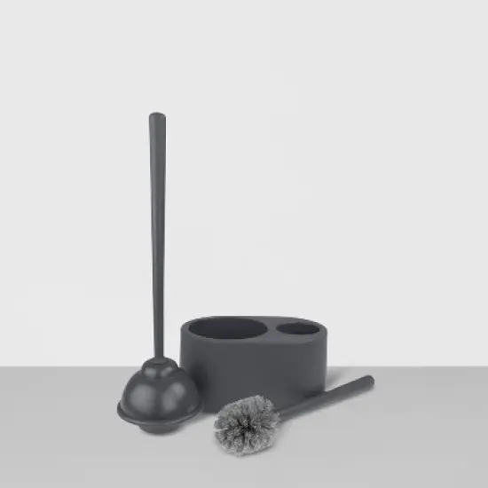 Plunger and Toilet Brush Set with Holster - Made By Design&trade; image {1}