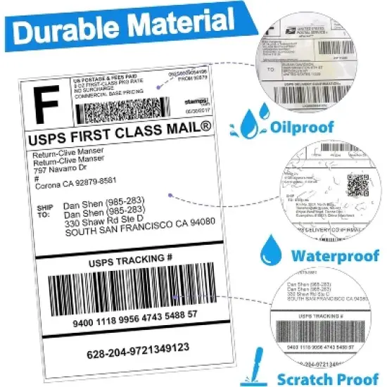 LotFancy 4x6 Thermal Labels, 1000 Shipping Labels, 4 Rolls-250 Labels per Roll image {2}