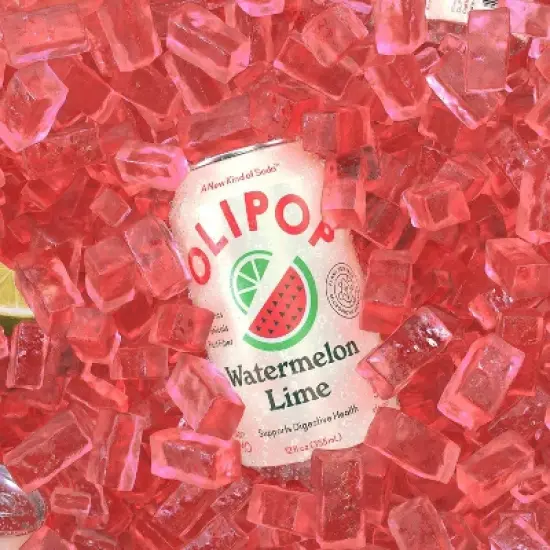 OLIPOP Watermelon Lime Prebiotic Soda - 12 fl oz Can image {4}