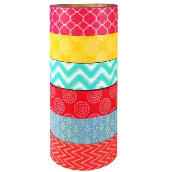 Wrapables Japanese Washi Masking Tape Collection, Premium Value Pack (Set of 6) image {13}