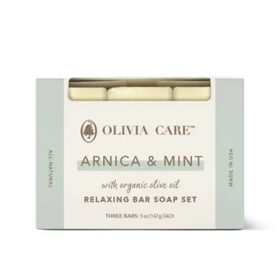 Olivia Care Arnica Mint Relaxing Bar Soap Set - 5oz/3ct image {3}