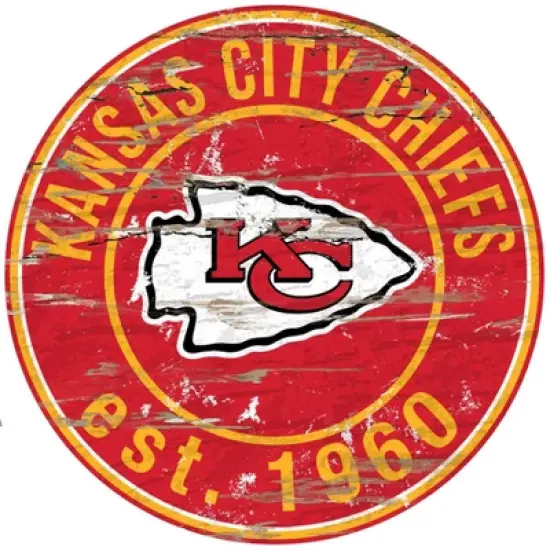 NFL Fan Creations Round Distressed Sign image {5}