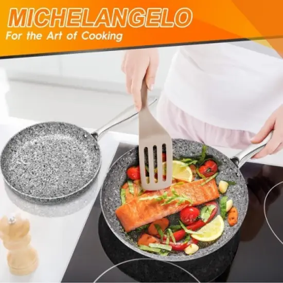MICHELANGELO Frying Pans Set with 100% APEO & PFOA-Free Stone Non Stick Coating, Granite Skillet Set, Nonstick Skillets, 8+9.5+11 inch image {5}