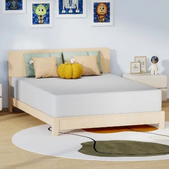 FDW 12 inch Bamboo Charcoal Memory Foam Mattress Cooling Gel CertiPUR-US Certified Breathable Bed Mattress for Cooler Sleep,White image {10}