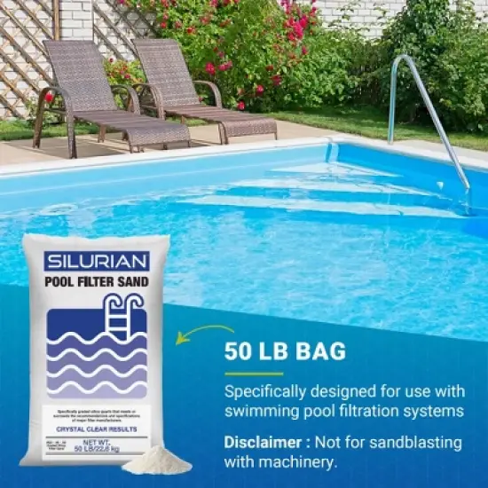 US Silica 2 Pack SILURIAN 20 Grade Angular Pool Filter Sand, Washed & Screened Angular Particles, Ideal for Pool Filtration & Optimal Water Clarity image {3}