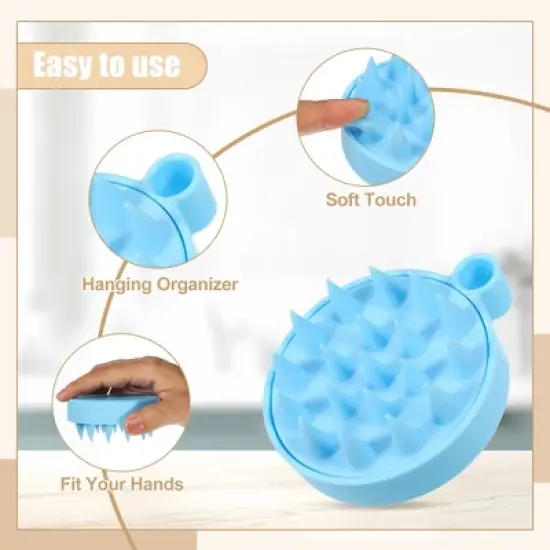Unique Bargains Hair Scalp Massager Shampoo Brush 3.62"x3.07"x1.38" image {3}