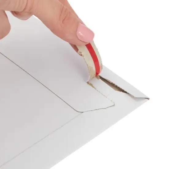 Juvale 100-Pack Stay Flat Rigid Mailers with Self Adhesive Seal, Bulk White Cardboard Envelopes for Shipping, 7 x 9 in image {4}