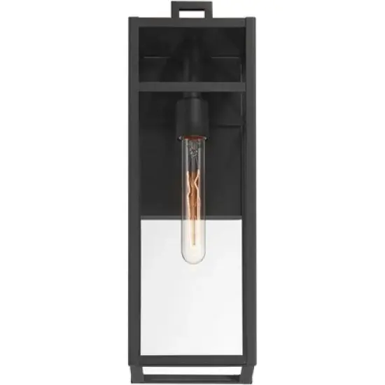 John Timberland San Lucas 18 3/4" High Modern Outdoor Wall Light Fixture Mount Porch House Exterior Weatherproof Sand Black Metal Clear Glass Shade image {4}
