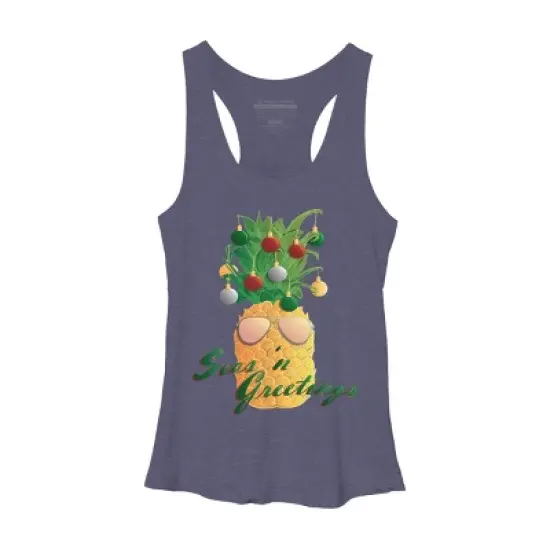 Women's Design By Humans Christmas Pineapple By Desdymona Racerback Tank Top image {3}