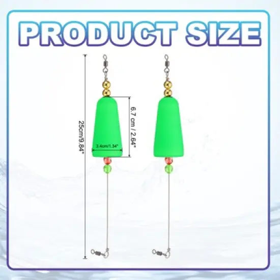 Unique Bargains Plastic Weighted Popping Corks Conical Fishing Floats Rigs 2 Pcs image {1}