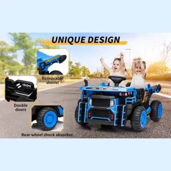 Ride On Dump Truck, 2 Seater Ride On Construction Vehicle with Remote Control, Electric Dump Bed, Ride On Car Toy for Kids image {3}