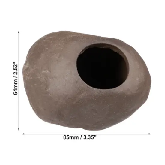 Unique Bargains Resin Aquarium Hideaway Rock Cave Fish Tank Decoration Brown 3.35''x2.76''x2.52'' image {3}
