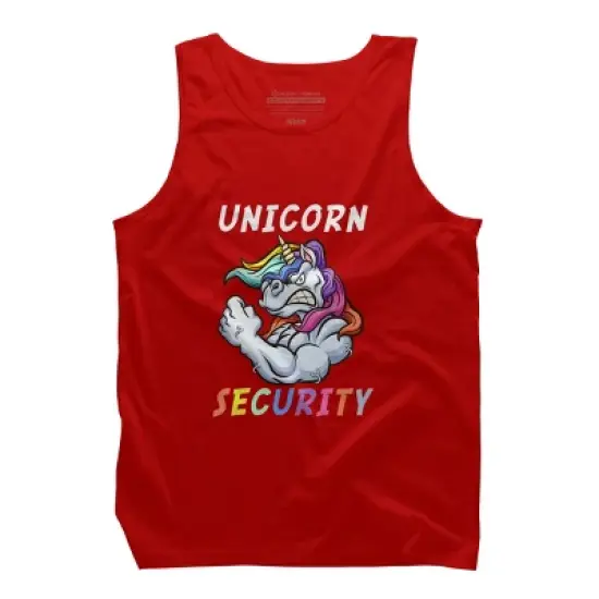 Men's Design By Humans Halloween Dad Mom Daughter Adult Costume - Unicorn Security By MINHMINH Tank Top image {5}