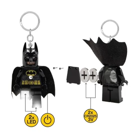 LEGO Gel Pen Black Ink Super Heroes Batman with Bonus Keychain Light image {10}