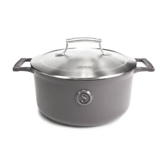 Saveur Selects Voyage Series 5qt Enameled Cast Iron Casserole with Stainless Steel Lid image {5}