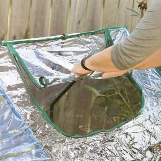 Sunnydaze Outdoor Portable Plant Shelter Mini Greenhouse with Double Zipper Doors and Cover - Clear image {5}