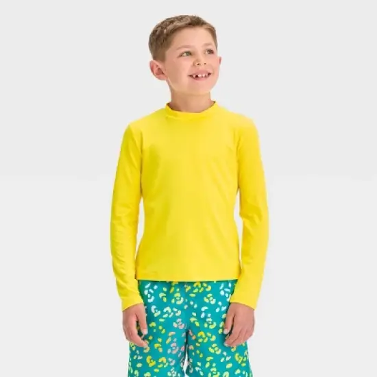 Boys' Solid Rash Guard Top - Cat & Jack&trade; Yellow image {3}