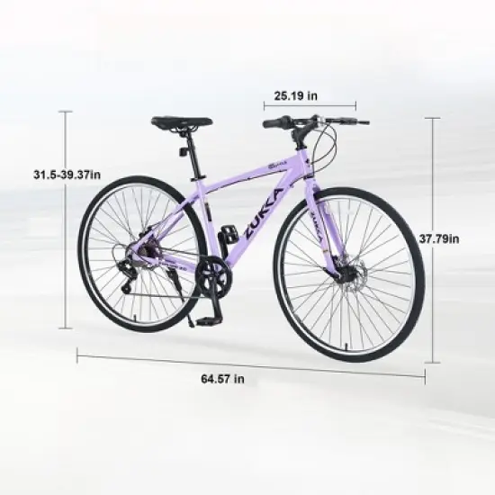 DSVIMOY Bicycles, 27.5 Inch Road Bike for Women and Men, 7 Speed Road Bike, Purple, 64.57"*25.19"*37.79" image {1}