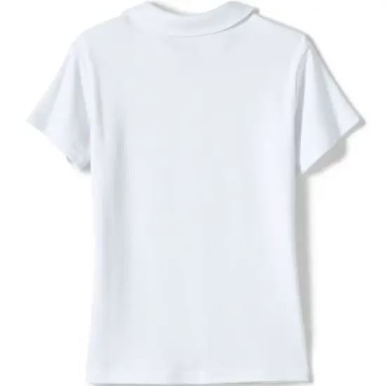 Lands' End School Uniform Girls Short Sleeve Button Front Peter Pan Collar Knit Shirt image {1}