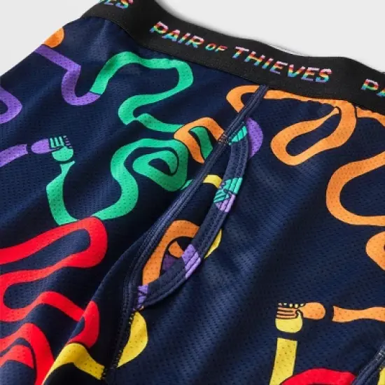 Pair of Thieves Men's Colorful Lines Super Fit Boxer Briefs - Blue image {3}